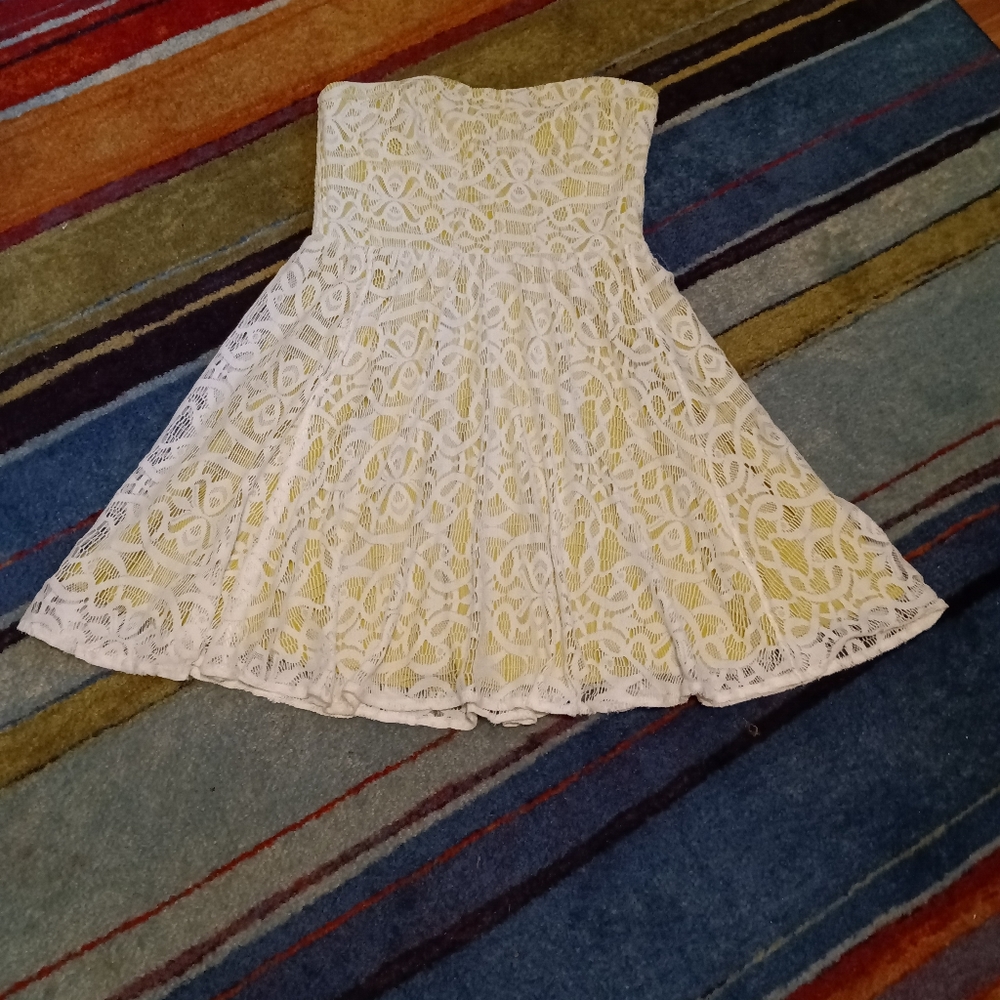 Guess Women's Strapless w/Lace Overlay Dress Sz 14